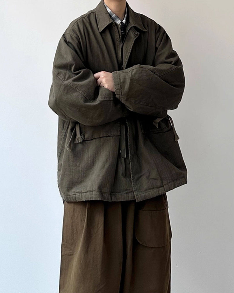 Japanese Vintage Cargo Lapel Jacket – Loose Unisex Spring Autumn – Japanese vintage | yamalin clothes | Yamalinclothes