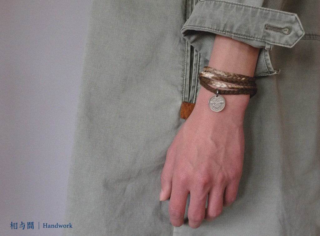 Sixpenny Lucky Coin Plant Dyed Woven Hand Strap National Fashion Original Necklace Bracelet Dual-Use