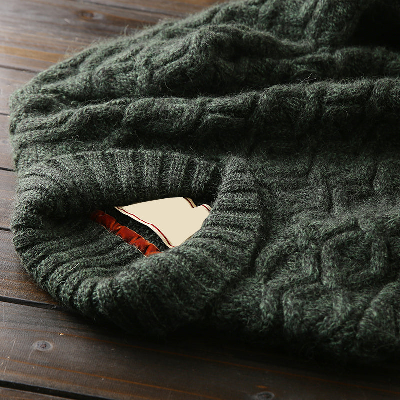 X07 Heavy hard goods 100/wool Italian custom foreign trade original order tail goods men's thick knitted sweater coat