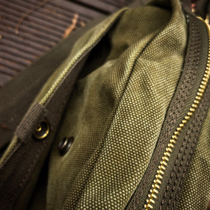 Vintage Military Canvas Crossbody Bag – Heavyweight Chest Waist Bag – Japanese vintage | yamalin clothes | Yamalinclothes