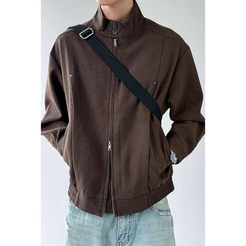 Plaid Stand-Collar Split Jacket – Wool Blend Oversized Unisex – Japanese vintage | fall outfits 2026 | fall winter outfits | classy winter outfits | lazy comfy outfits | japanese streetwear | vintage workwear | yamalin clothes | Yamalinclothes
