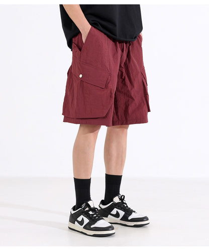 Quick-drying cargo paratrousers, sports shorts, men's summer new style, thin, loose, wide-leg casual mid-length pants | Japanese vintage | yamalin clothes | Yamalinclothes