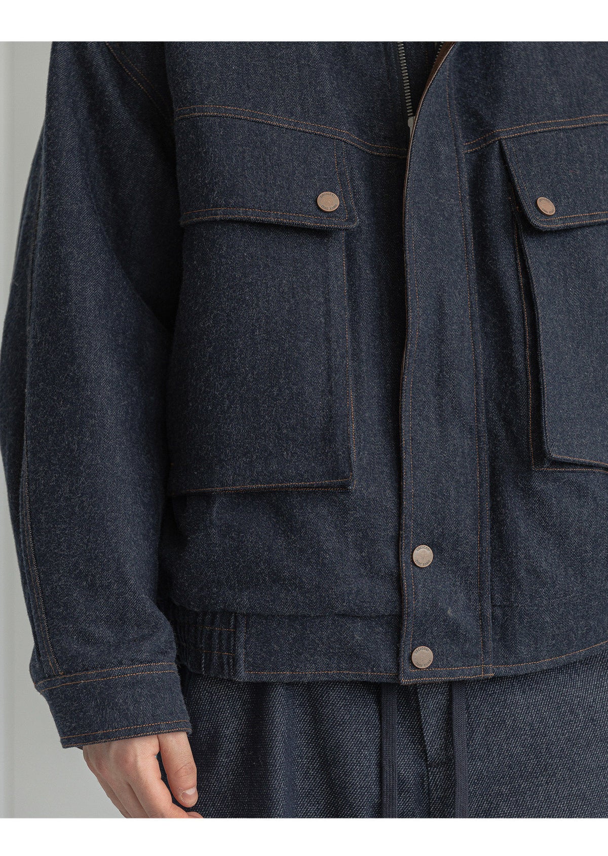 White Duck Down Denim Stand-Collar Jacket – American Vintage Loose Unisex – Coats Jackets | japanese streetwear | vintage workwear | unisex | Yamalinclothes