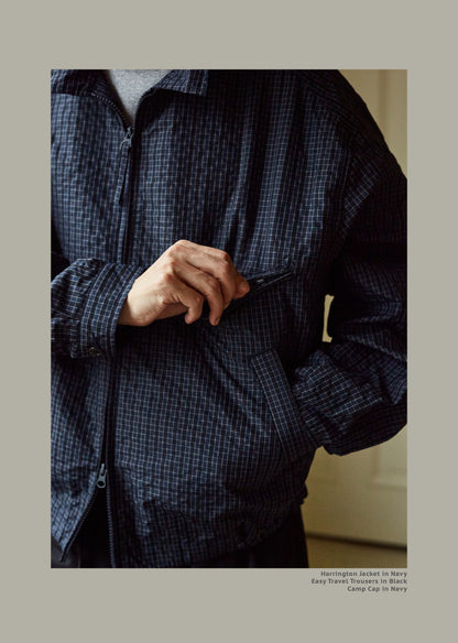 FW24 Vintage Harrington Jacquard Jacket - Yamalin Plaid Texture Memory Fabric Lapel Jacket