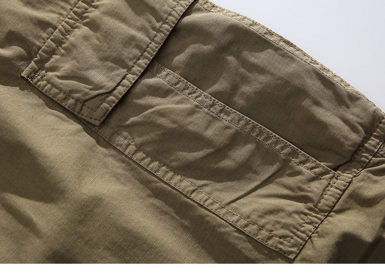 Heavyweight Washed Cargo Pants – Loose Straight Leg Men's Workwear Trousers