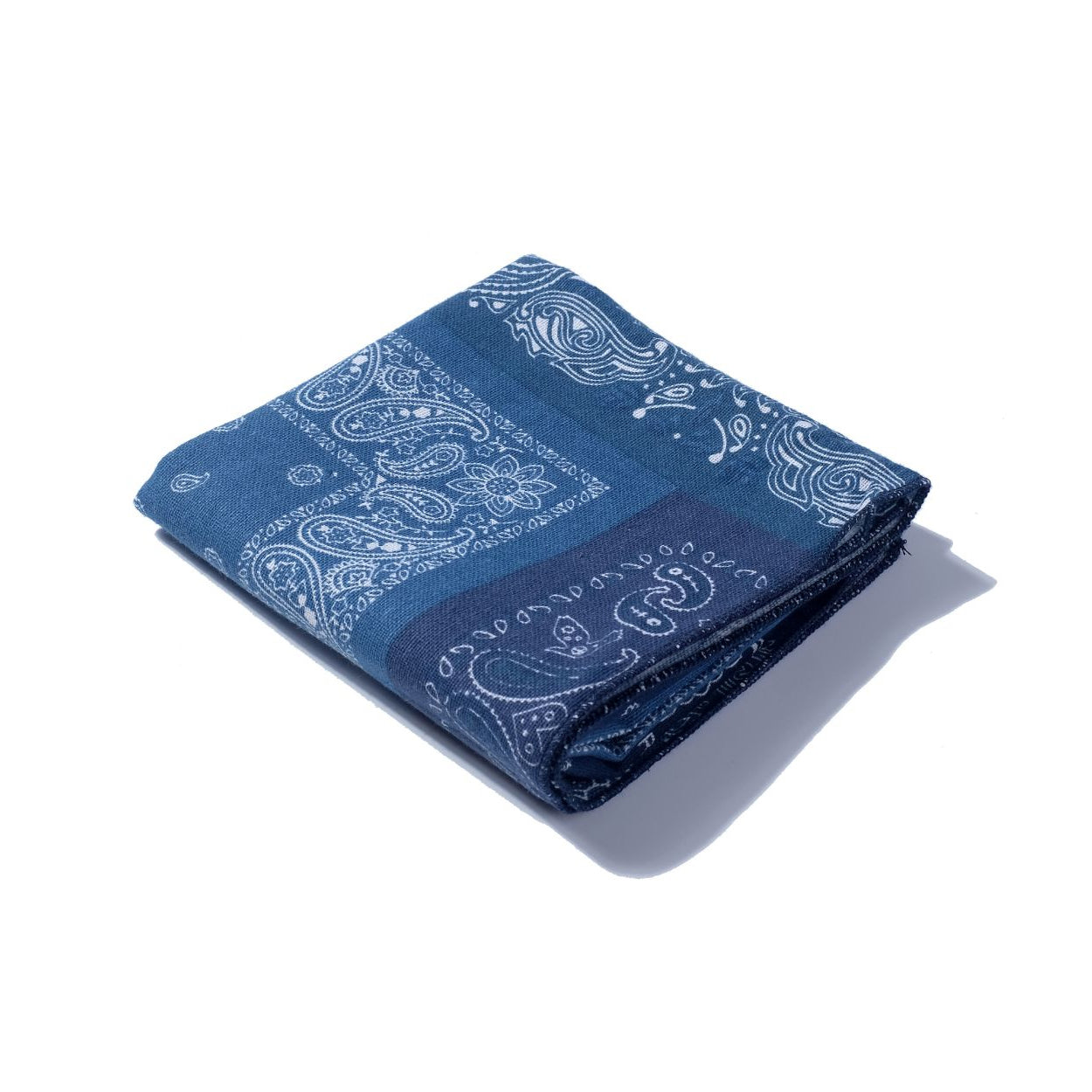 Indigo Paisley Patchwork Bandana – Vintage Cotton Square Scarf