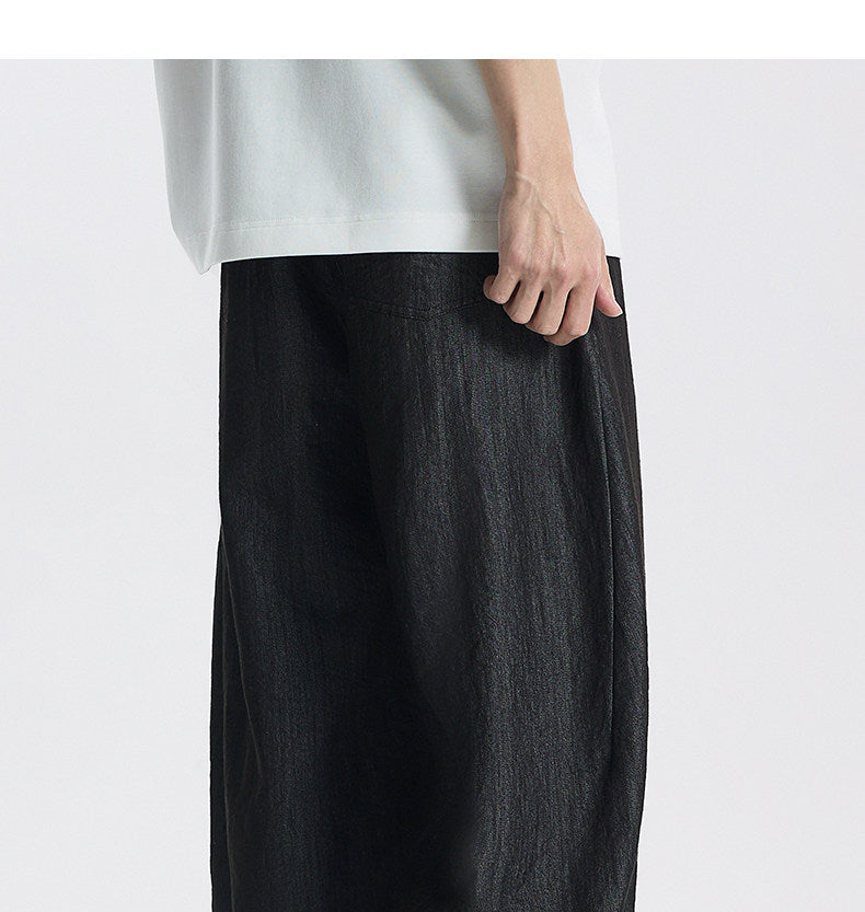 Cationic dyed denim raw color ultra-thin wrinkle-resistant casual jeans
