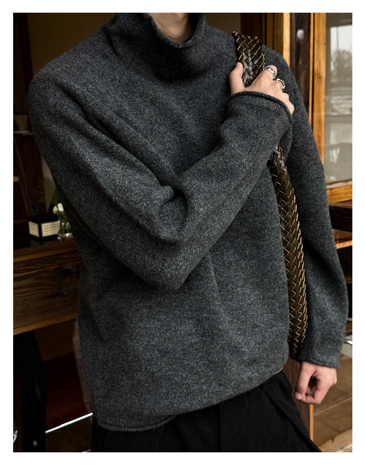 560G Turtleneck Drop Shoulder Sweater – Warm Loose Unisex