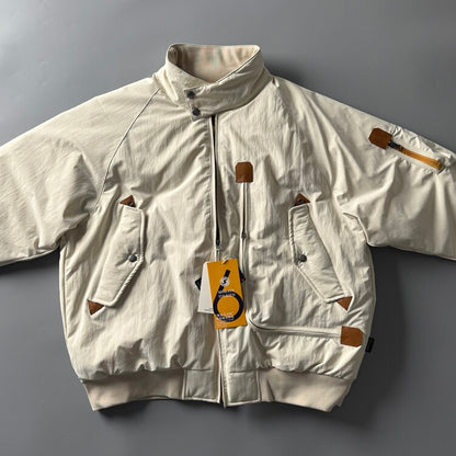 90% Duck Down Harrington Stand-Collar Jacket – Japanese Retro Thickened Unisex