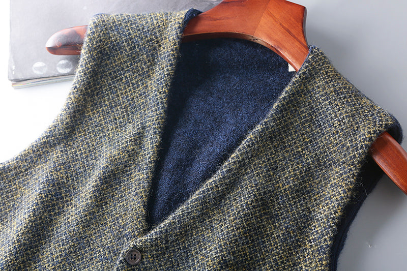 Heavy goods Italian order! Mohair + wool autumn and winter men's knitted cardigan sweater vest