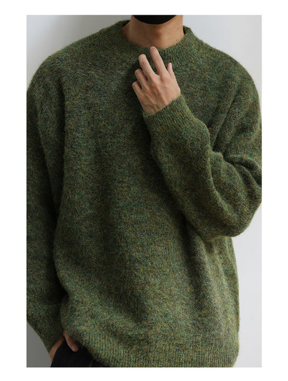 Wool Crew Neck Pullover Sweater – Japanese Warm Loose Unisex