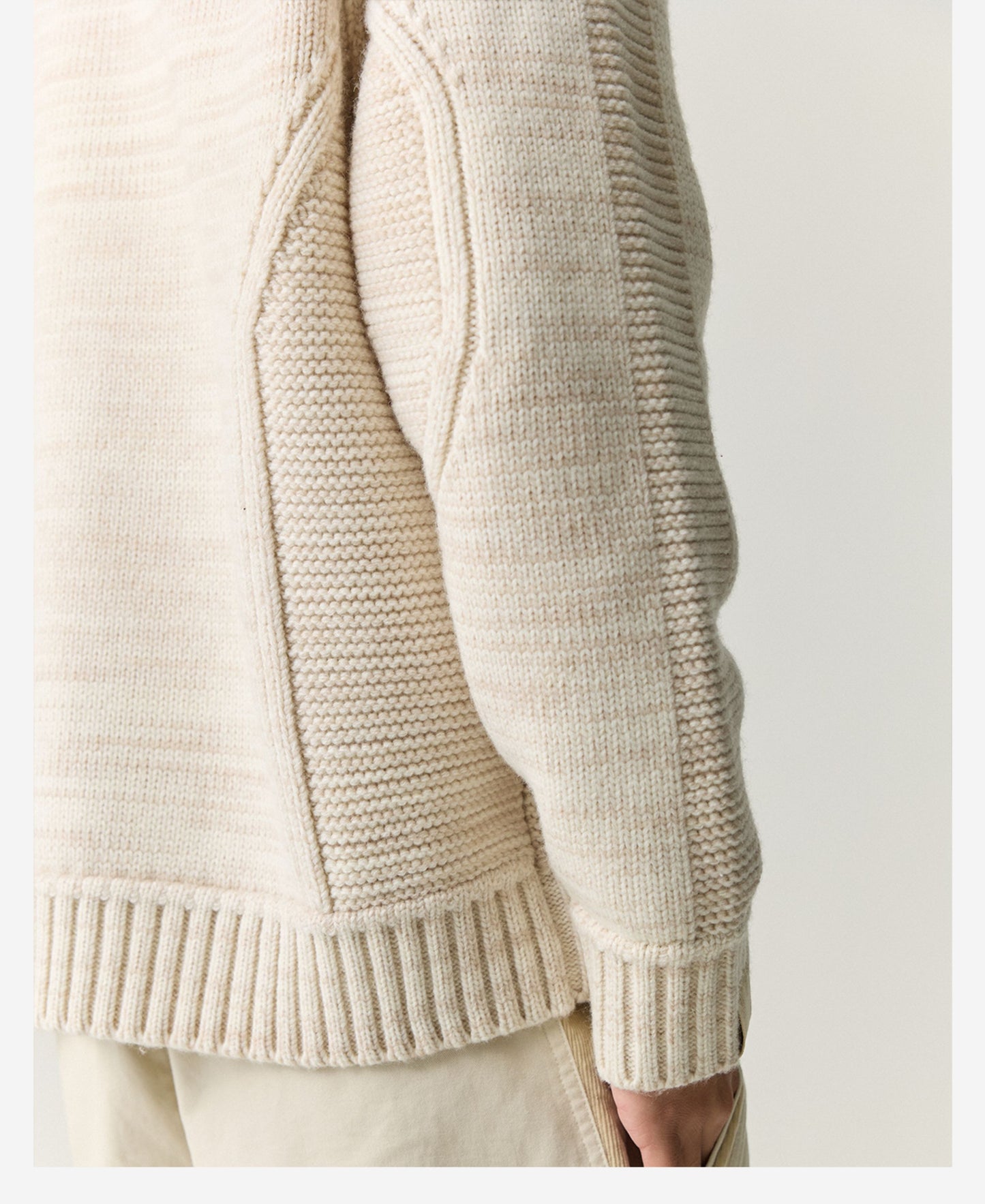 Merino Wool Blend Zip Cardigan – Heavyweight Panel Knit Coat – Japanese vintage | yamalin clothes | Yamalinclothes