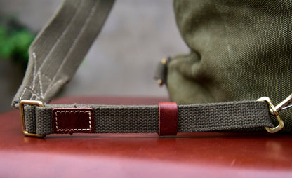 حقيبة كتف واحدة قماش سميك صناعة ثقيلة للرجال، حقيبة كروس عتيقة، حقيبة كاجوال، حقيبة صدر بنمط عسكري 8453