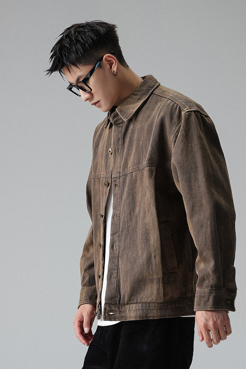 Tie-Dye Washed Cargo Jacket – American Vintage Oversized Unisex