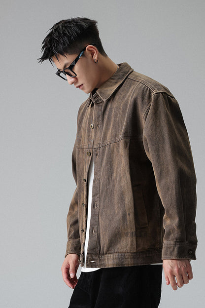 Tie-Dye Washed Cargo Jacket – American Vintage Oversized Unisex