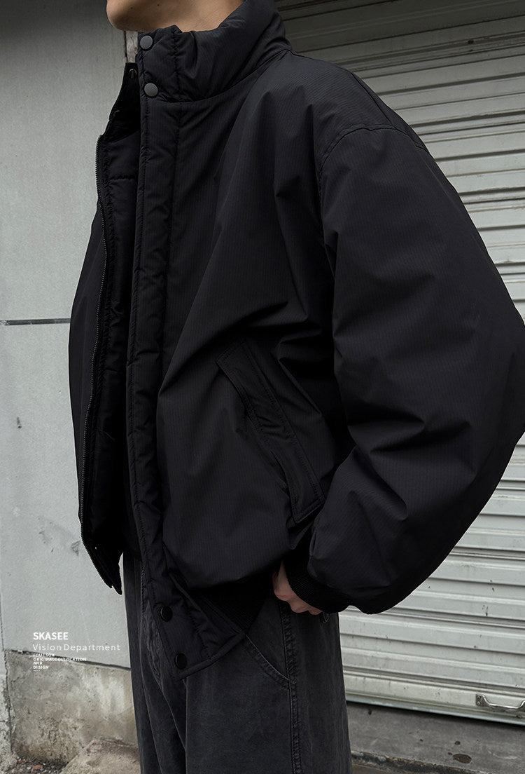 Duck Down Jacket – Stand Collar & Ribbed Hem | Yamalinclothes