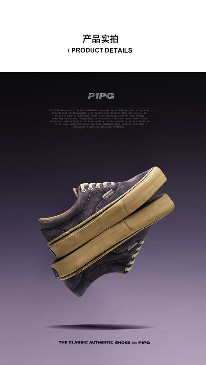 men's and women's washed suede canvas shoes platform vulcanized shoes vintage Japanese breathable board shoes 2026 spring/summer