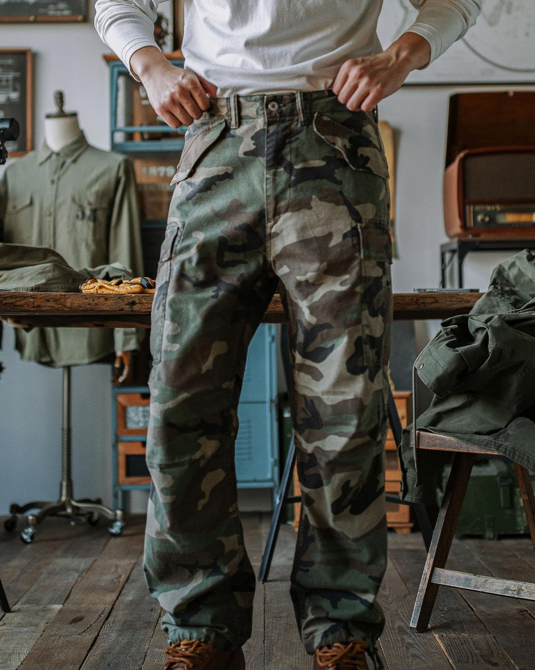 Indigo Washed Tactical Cargo Pants – American Retro Military Pocket Unisex – Pants | japanese streetwear | vintage workwear | unisex | Yamalinclothes