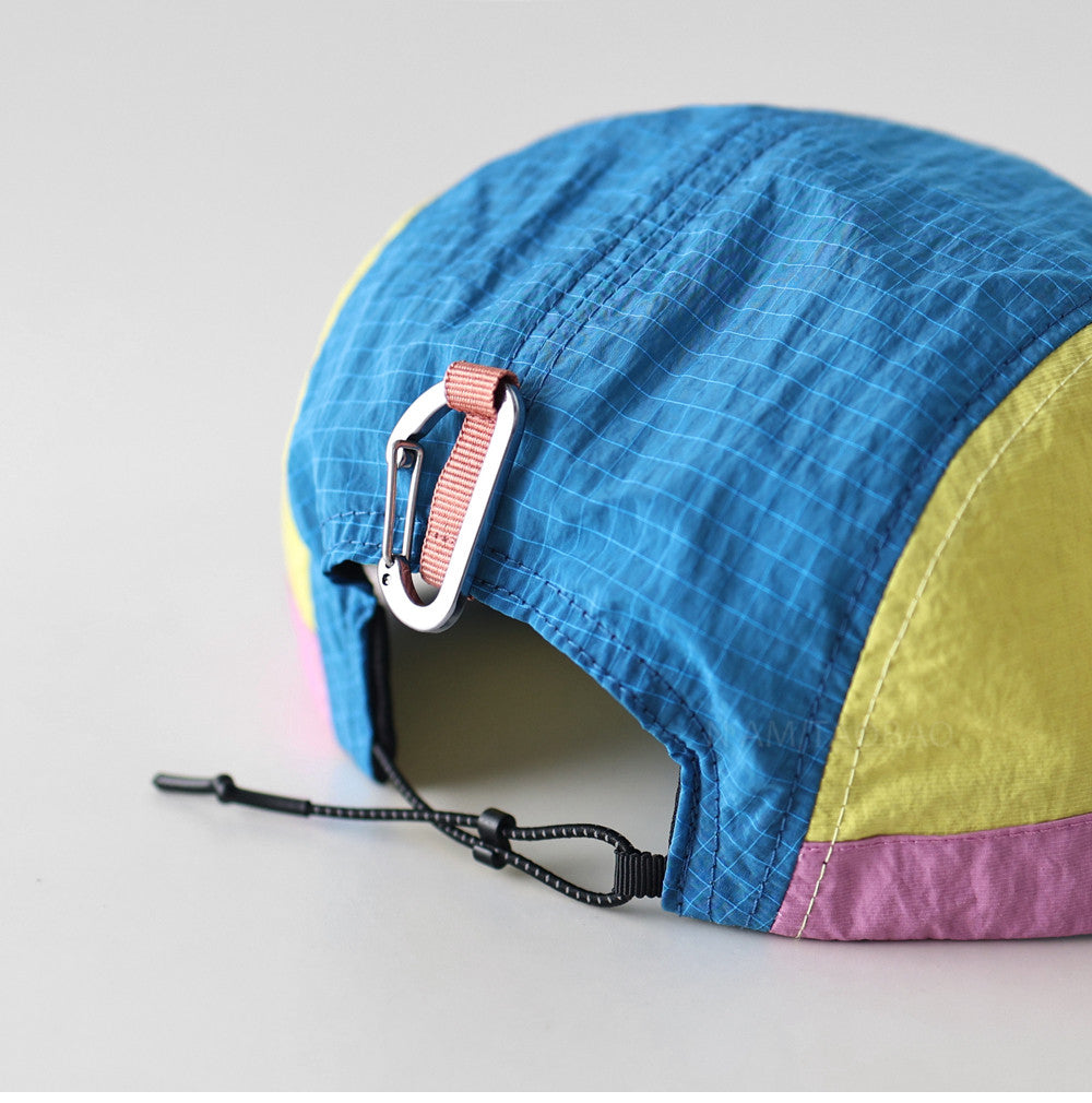 Quick-Dry Color-Block Short Brim Cap – Letter Print Sporty Unisex – cap | japanese streetwear | vintage workwear | unisex | Yamalinclothes