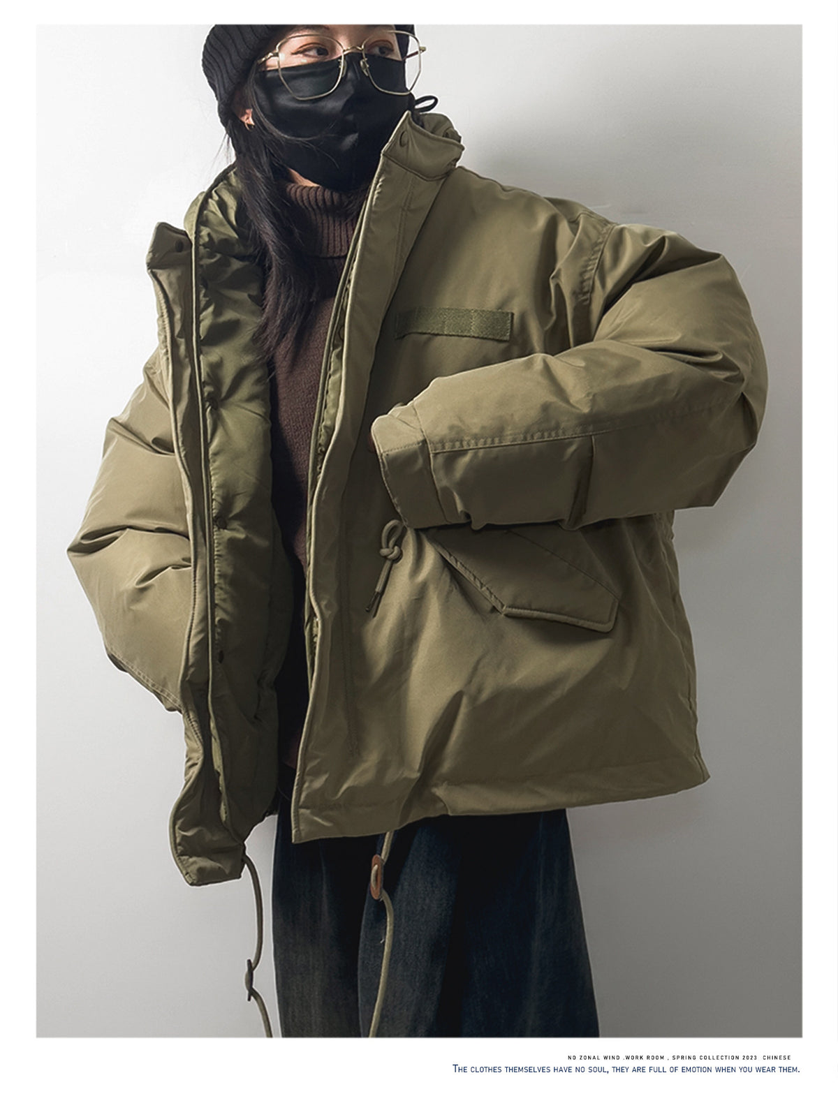 Hooded Padded Jacket – Oversized Drawstring Fit | Yamalinclothes