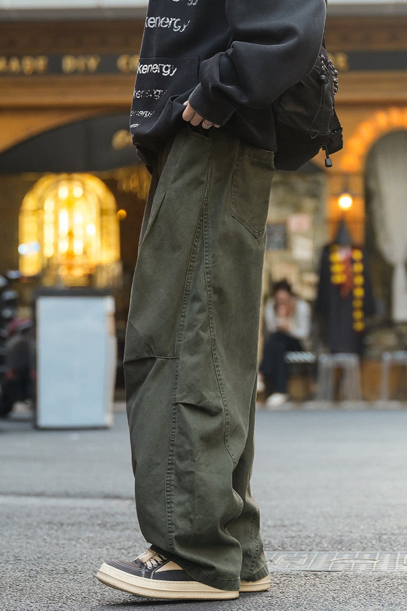 Cotton Utility Pants – Washed Finish & Panel Seams | Yamalinclothes