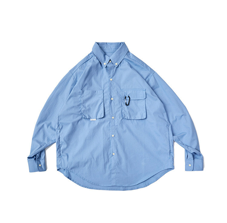 Japanese Retro Outdoor Multi-Pocket Tooling Shirt – Loose Long-Sleeve Unisex Cityboy Top – Japanese vintage | yamalin clothes | Yamalinclothes
