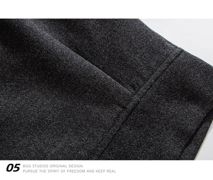 Wool Blend Stand Collar Utility Jacket – American Vintage Minimalist Loose Unisex – Coats Jackets | japanese streetwear | vintage workwear | unisex | Yamalinclothes