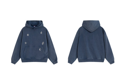 Graphic Hoodie – Washed Finish & Symbol Prints | Yamalinclothes