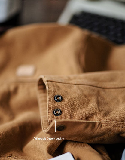 Indigo Heavy Wash Canvas Detroit Cargo Jacket – American Vintage Distressed Unisex – Coats Jackets | japanese streetwear | vintage workwear | unisex | Yamalinclothes