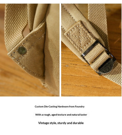 Japanese Canvas Leather Trim Backpack – Large Capacity Laptop Travel Bag – Japanese vintage | yamalin clothes | Yamalinclothes