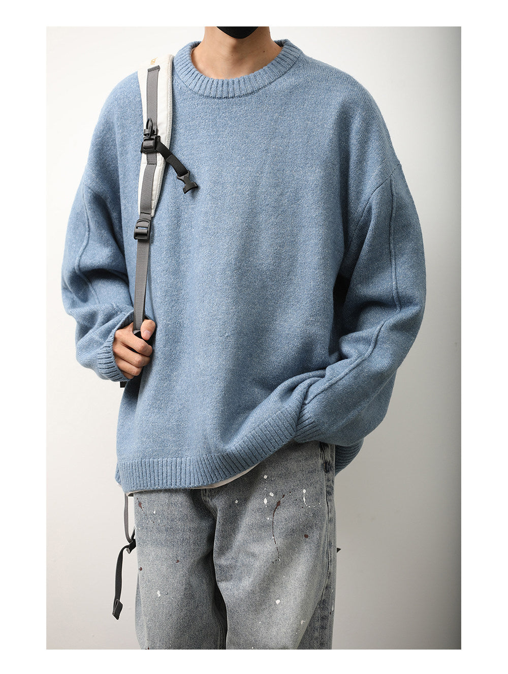 Japanese Crew Neck Knit Sweater – Unisex Base Layer Top – Japanese vintage | yamalin clothes | Yamalinclothes