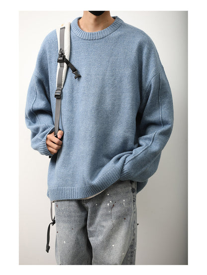 Japanese Crew Neck Knit Sweater – Unisex Base Layer Top – Japanese vintage | yamalin clothes | Yamalinclothes