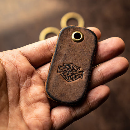 Vintage Distressed Leather Motorcycle Keychain – Custom Key Fob – Japanese vintage | yamalin clothes | Yamalinclothes