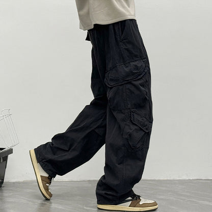 Japanese Multi-Pocket Cargo Work Pants – Men's Loose Straight-Leg Jogger