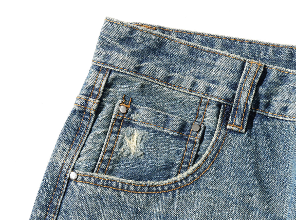 Washed Blue Jeans – Relaxed Straight Leg | Yamalinclothes