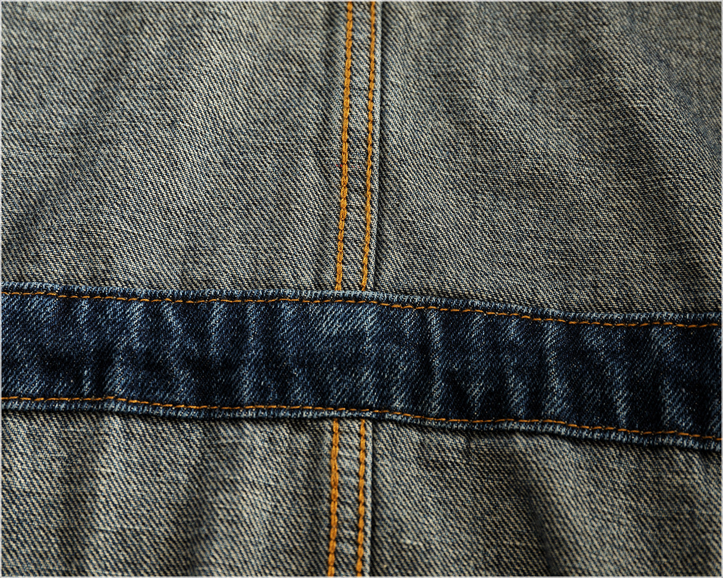 Heavyweight Washed Denim Jacket – Vintage Workwear Multi-Pocket Drawstring Coat
