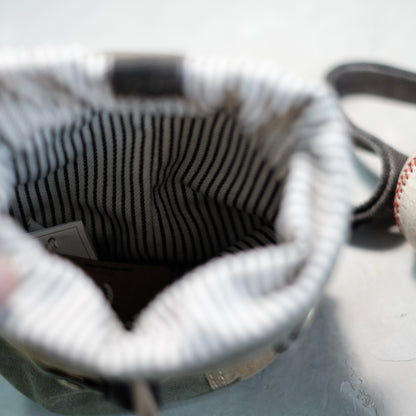 Heavy Military Canvas Patchwork Bucket Bag – Handmade Vintage Crossbody Shoulder Bag | Japanese vintage | yamalin clothes | Yamalinclothes
