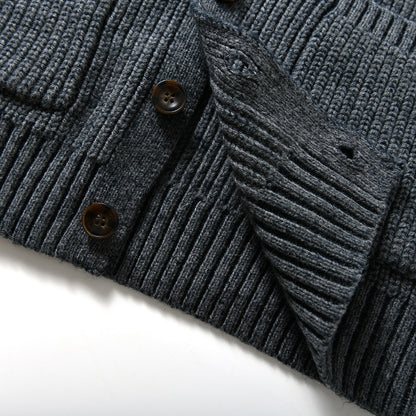 90% Wool Stand-Collar Knit Sweater – Thickened Oversized Unisex