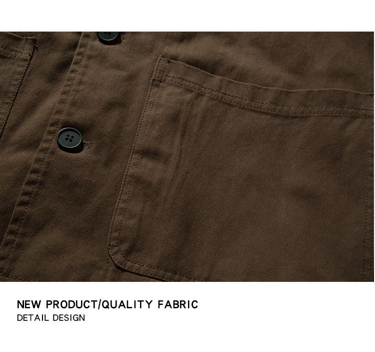 Chore Jacket – Brown Three-Pocket Design