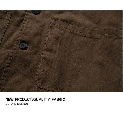 Chore Jacket – Brown Three-Pocket Design