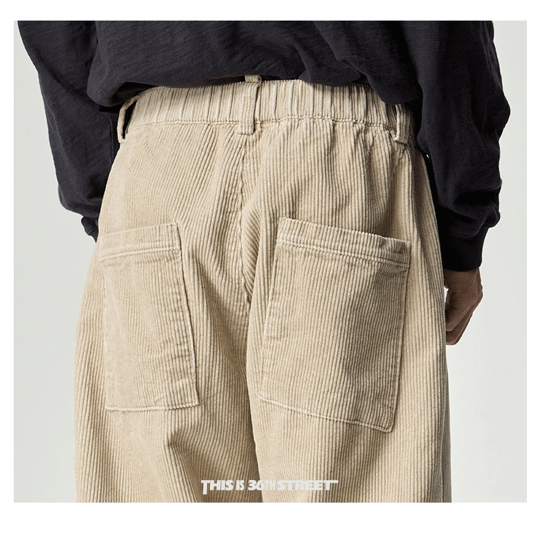 Japanese Heavy Corduroy Wide Leg Pants – Loose Straight Washed Slacks for Men | Japanese vintage | yamalin clothes | Yamalinclothes