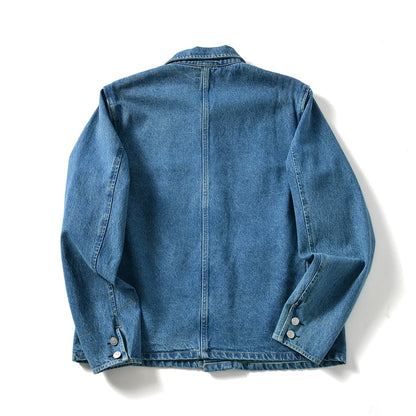 Cotton Washed Soft Lapel Denim Jacket – Casual Loose Men’s Spring Streetwear Coat – Japanese vintage | yamalin clothes | Yamalinclothes