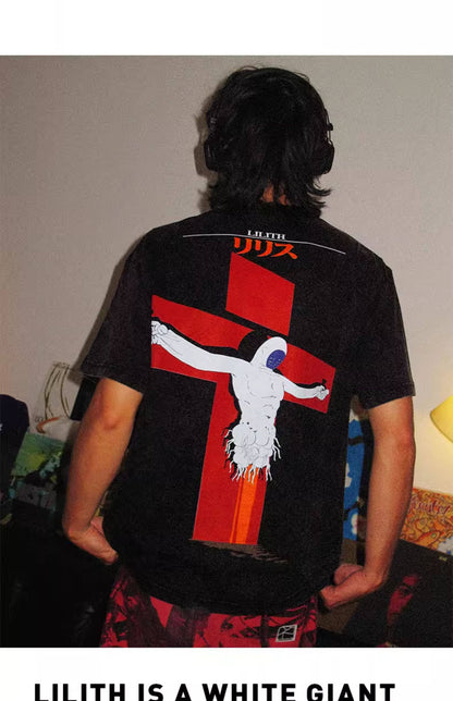 Evangelion Lilith T-Shirt - Washed Vintage Anime Cotton Tee (Unisex)