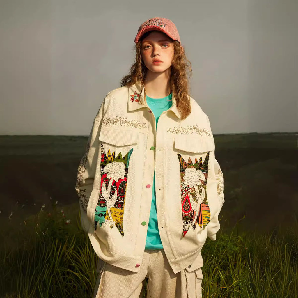 Unisex Kapital Vintage Ethnic Embroidered Jacket – Japanese Niche Design High Street Couple Outerwear