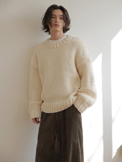 Coke Life Carpem Winter Nordic Iceland Wool Sweater - Handmade Thick-Knit Loose Lazy Top