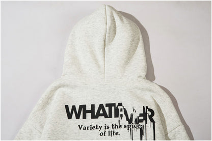 Fuzzy Letter Print Fleece Hoodie – Heavy Oversized Unisex