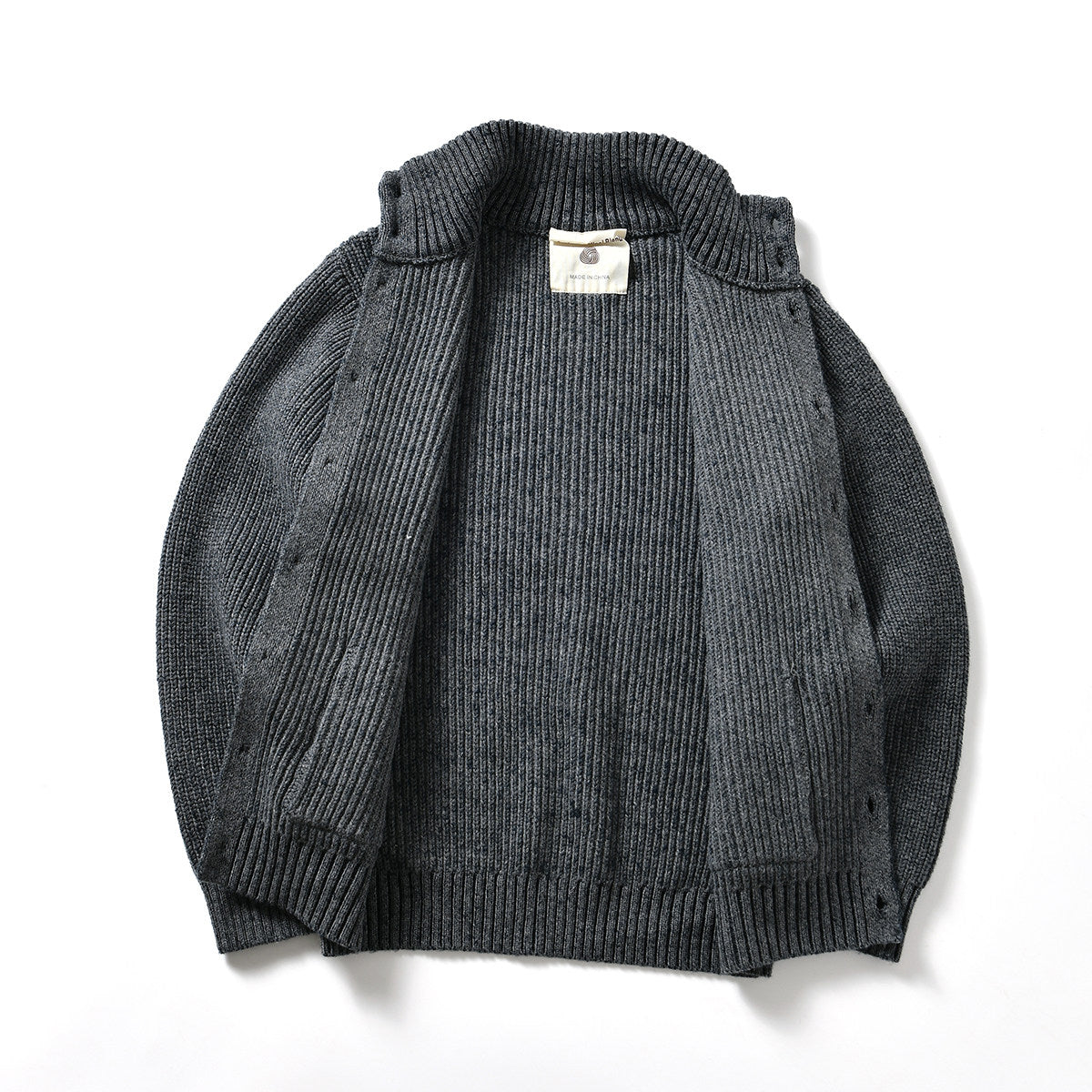 90% Wool Stand-Collar Knit Sweater – Thickened Oversized Unisex