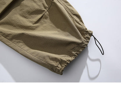 Heavyweight Washed Cargo Pants – Loose Straight Leg Men's Workwear Trousers
