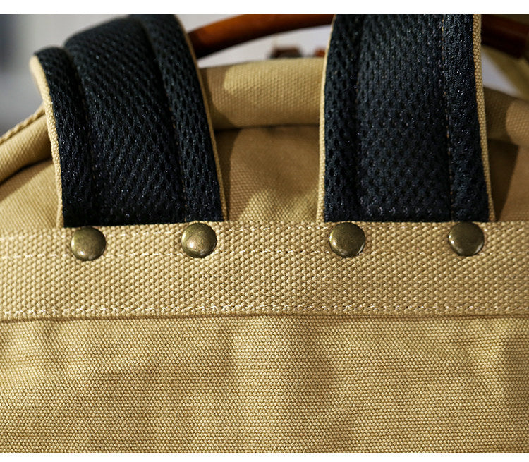 Japanese Canvas Leather Trim Backpack – Large Capacity Laptop Travel Bag – Japanese vintage | yamalin clothes | Yamalinclothes