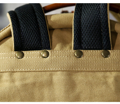 Japanese Canvas Leather Trim Backpack – Large Capacity Laptop Travel Bag – Japanese vintage | yamalin clothes | Yamalinclothes